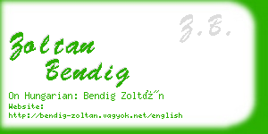 zoltan bendig business card